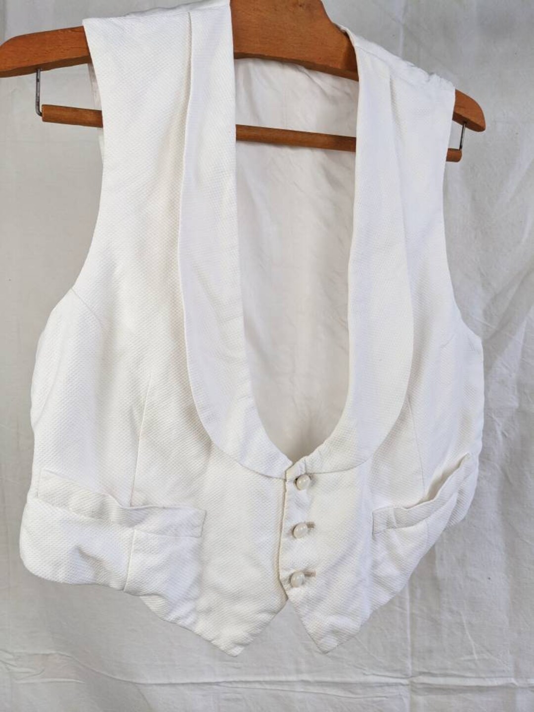 Vintage 1930s or Earlier Antique White Evening Waistcoat Etsy