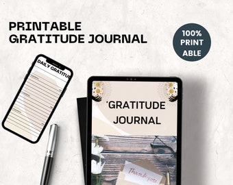 Gratitude Journal Printable BUNDLE! Mindfulness Log, Gratitude Template, Self Care Planner, Daily Journal for Women, Gratitude Jar, Wellness