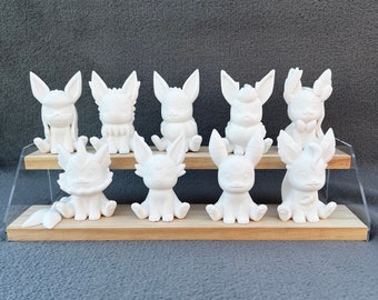 Chibi Eevee & Eeveelutions 3D Printed Model or Paint Kit - Paint your own Fan Art