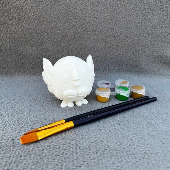 Rowlet Paint Kit |, 3D Printed, Art, Craft, Gift