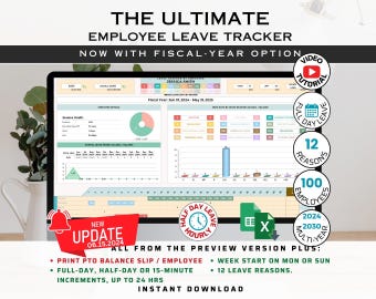 Employee Leave Tracker: Excel & Google Sheets Template (Digital Download)