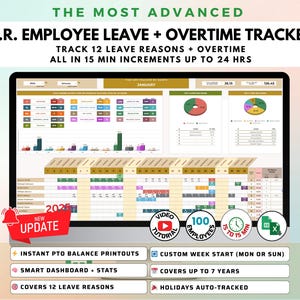 HR Employee Time-Off Tracker: Google Sheets & Excel (Digital Download)