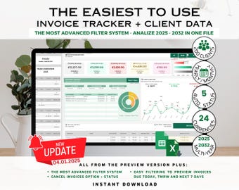 Invoice and Payment Tracker | Google Sheets and Excel Template (Digital Download)