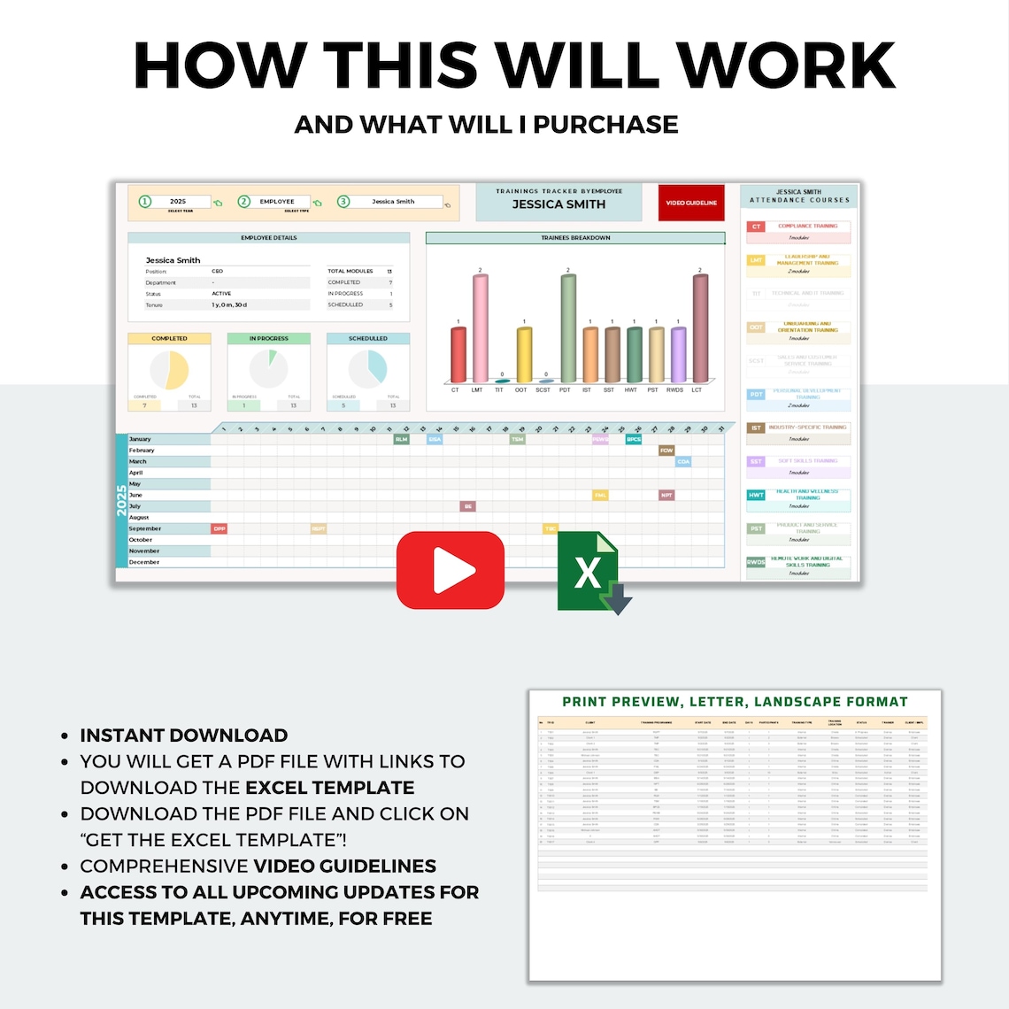 Spreadsheet Development Unit Work Employee Training Tracker Excel: HR Staff Development Spreadsheet ...
