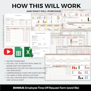 Employee PTO Tracker | Time off and Absence Excel Template | Vacation ...