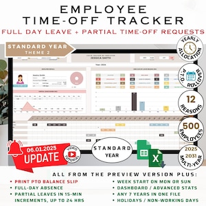 Employee Time Off Tracker: Vacation Request Excel Template