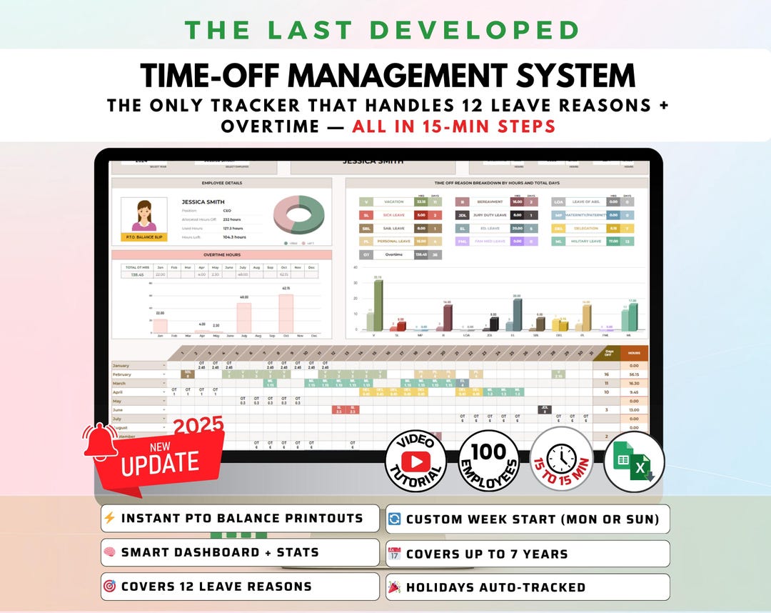 Employee Time off Request | Vacation PTO and Leave Tracker Excel ...
