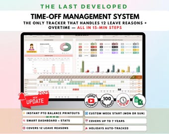 Employee Time Off Request | Vacation PTO and Leave Tracker Excel | Google Sheets Template