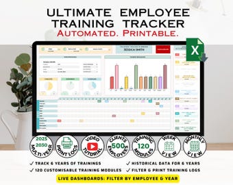 Suivi de la formation des employés Excel : feuille de calcul pour le développement du personnel des RH (téléchargement numérique