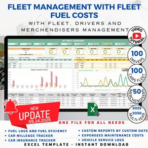 Fleet Management with Fleet Fuel Costs and Fleet Fuel Card Integration, Fuel Logs, Car Insurance and Maintenance Tracker