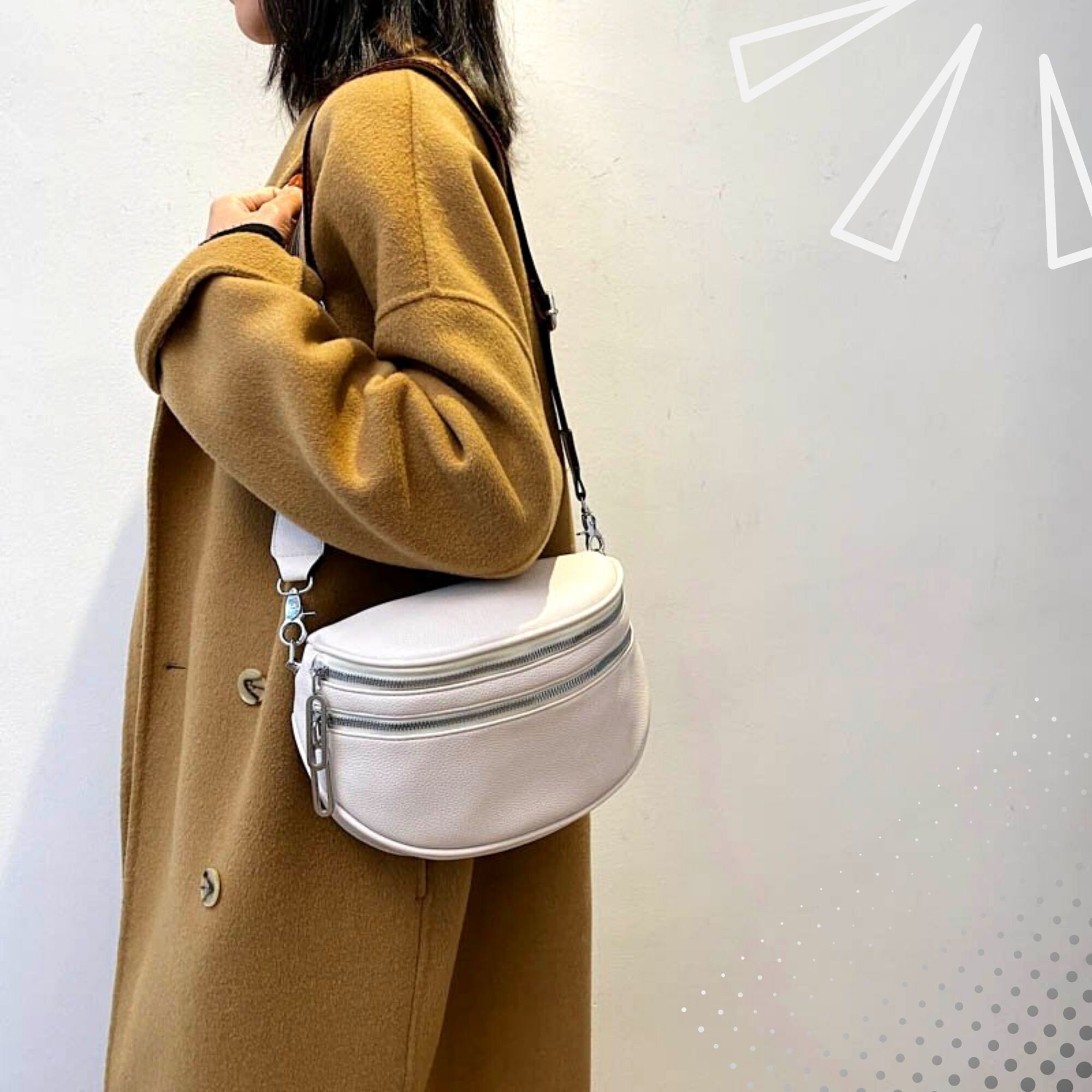 Fashion Double Zipper Fanny Pack Women's Faux Leather - Etsy