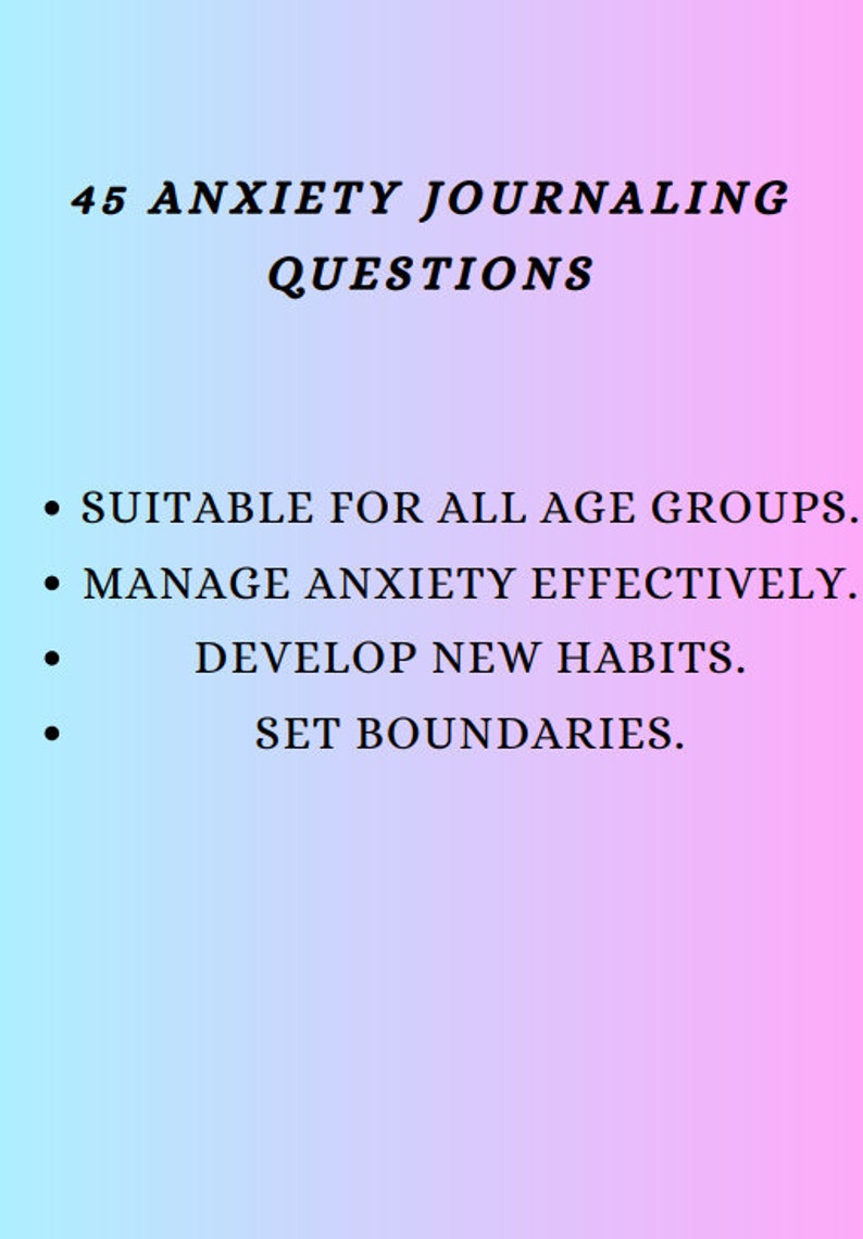 Gallery Detail: 45 Anxiety Journaling Questions