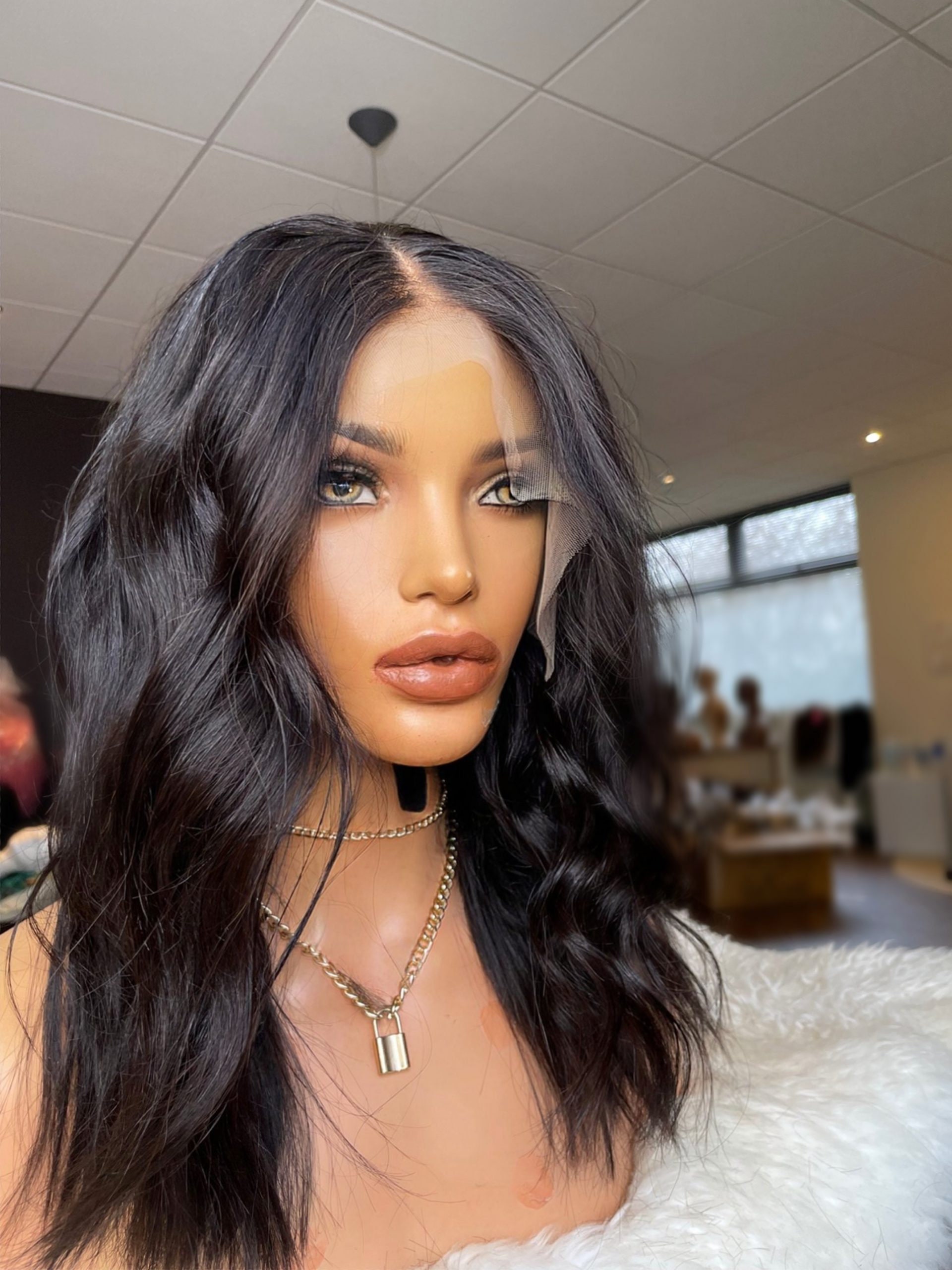 Long black wig deals