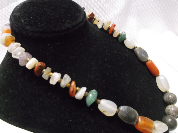 Vintage Multi-Color Multi Shaped Polished Stone N… - image 2