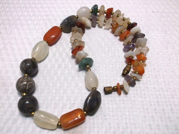 Vintage Multi-Color Multi Shaped Polished Stone N… - image 5