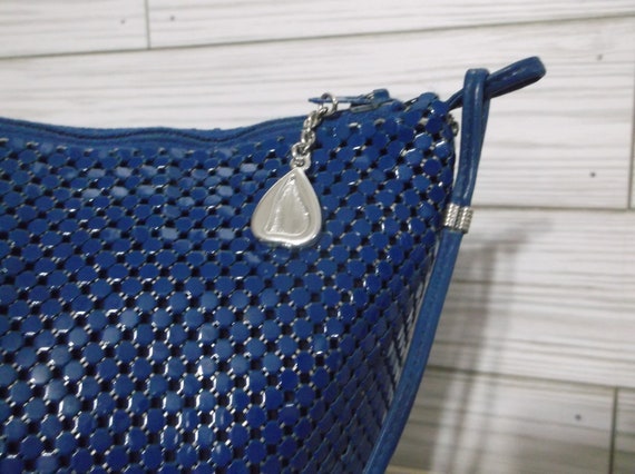 Whiting and Davis Royal Blue Metal Mesh Crossbody… - image 2