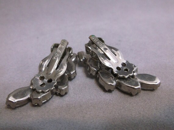 Weiss Clear Rhinestone Clip Earrings - image 5