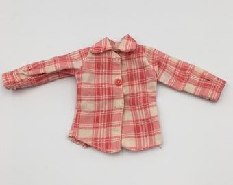 Vintage Sindy 1975 Checked Shirt Outfit, Pedigree Teen Fashion Doll Clothes