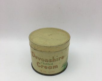 Vintage Clotted Cream Tin, Devonshire Clotted Cream, Advertising Tin,