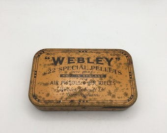 vintage Webley 22 Special Pellets Tin, Webley & Scott Ltd Birmingham Angleterre années 1950