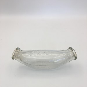 Vintage Glass Glaxo Babyflasche, Doppelnippel-Babyflasche, Glassammler, SELTEN
