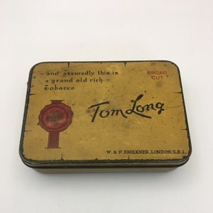 Vintage Tom Long Tobacco Tin, Cigarette Tin, Storagetin, Collectors Tin