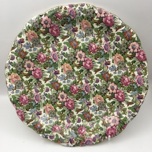 Vintage Crown Ducal Chintz Plate: 1920s English Porcelain