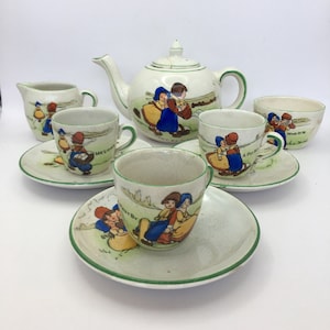 Juego de té de cerámica para muñecas antiguas, HGC Marsh - Lambert Iago, fabricado en Inglaterra, juego de té infantil, juego de té en miniatura, juego de simulación