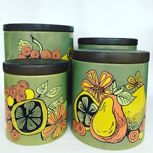 RANSBURG ランズバーグ キャニスター 缶 6点セット 黄色 花 RANSBURG ランズバーグ キャニスター 缶 6点セット 黄色 花