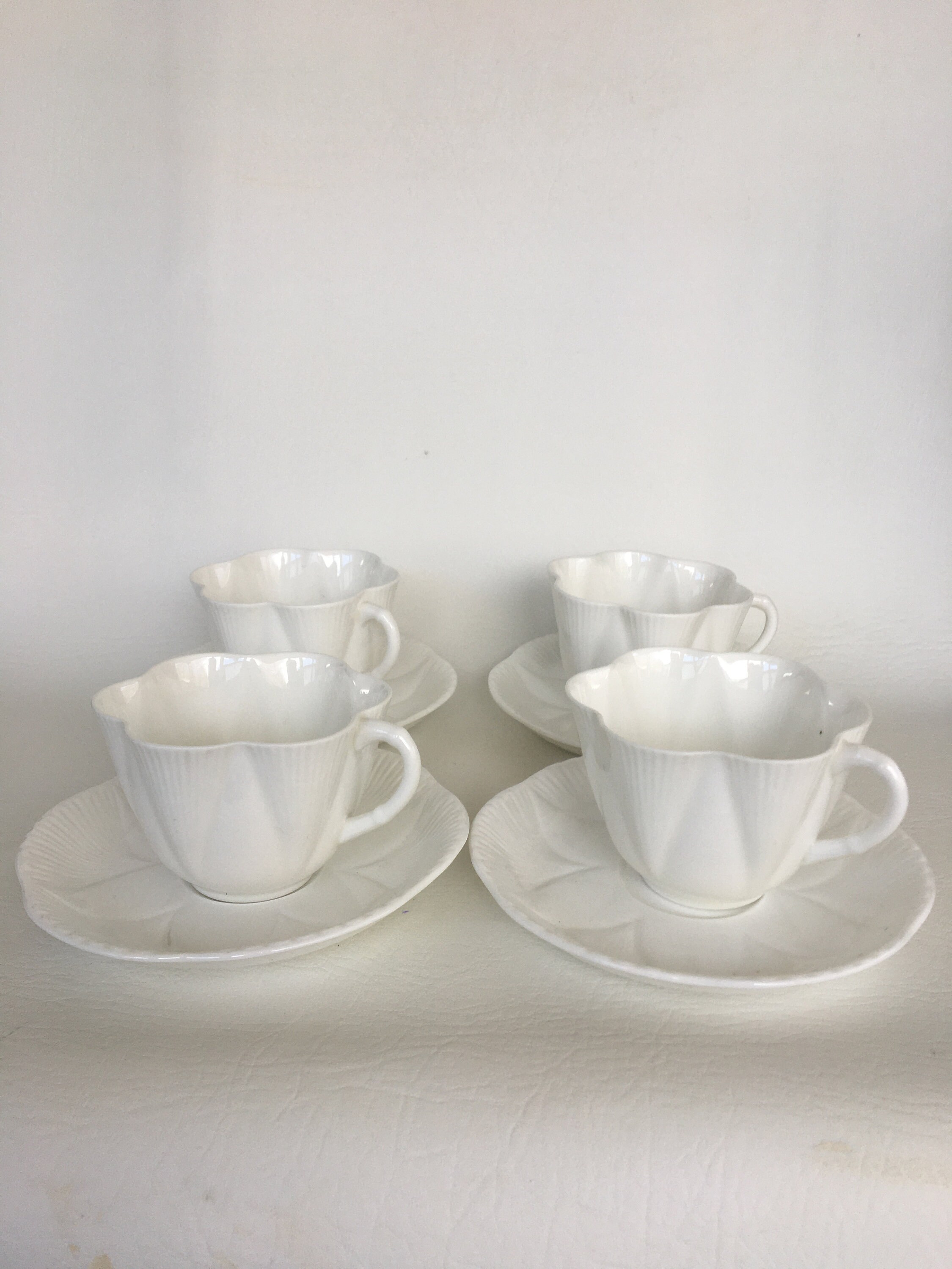 Vintage Shelley Cups & Saucers White Fine Bone China 1930s Etsy