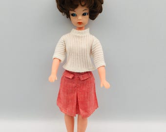 Vintage Sindy 1966 Summer Walks Linen Skirt, Teen Doll Clothes Ref 12S66
