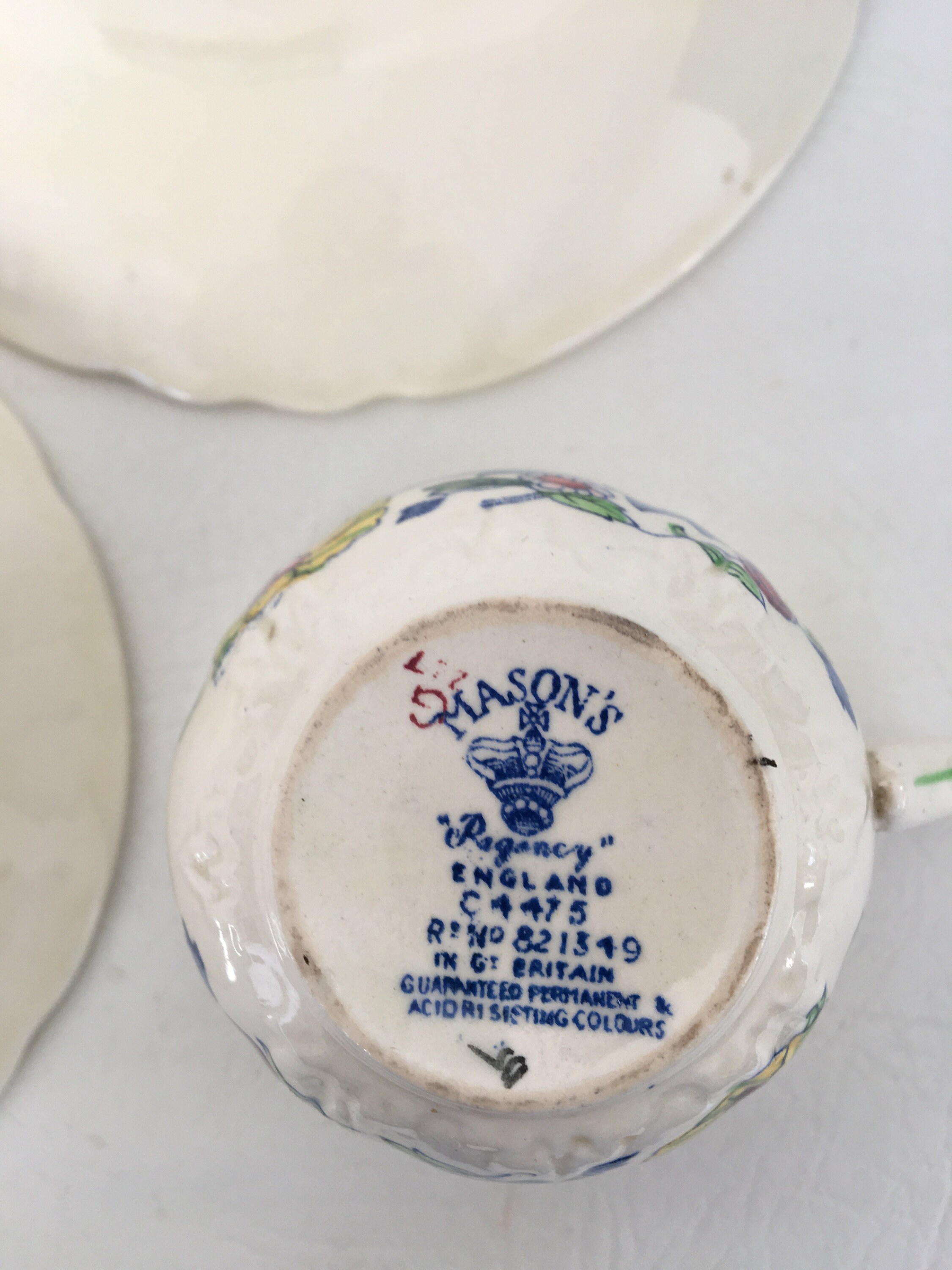 Vintage Masons Ironstone Tea Cup & Saucer Cake Plate Set Etsy