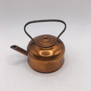 Vintage Copper Kettle, Miniature Teapot, Dolls House Accessories, Farmhouse Decor