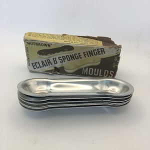 Vintage Eclair & Sponge Finger Moulds, Nutbrown Cake Moulds, Baking Tin, Cake Tin, Retro Kitchen Ware