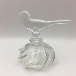 Vintage Glass Perfume Bottle, Bird Scent Bottle, Bird figurine, Bedroom Bathroom Decor,