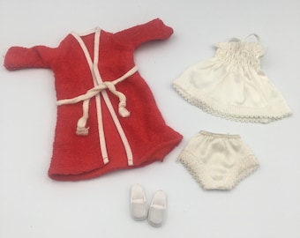 Vintage Sindy Doll 1970s “Cosy Wrap” Night Dress Outfit, Pedigree Teen Fashion Dolls Clothing: