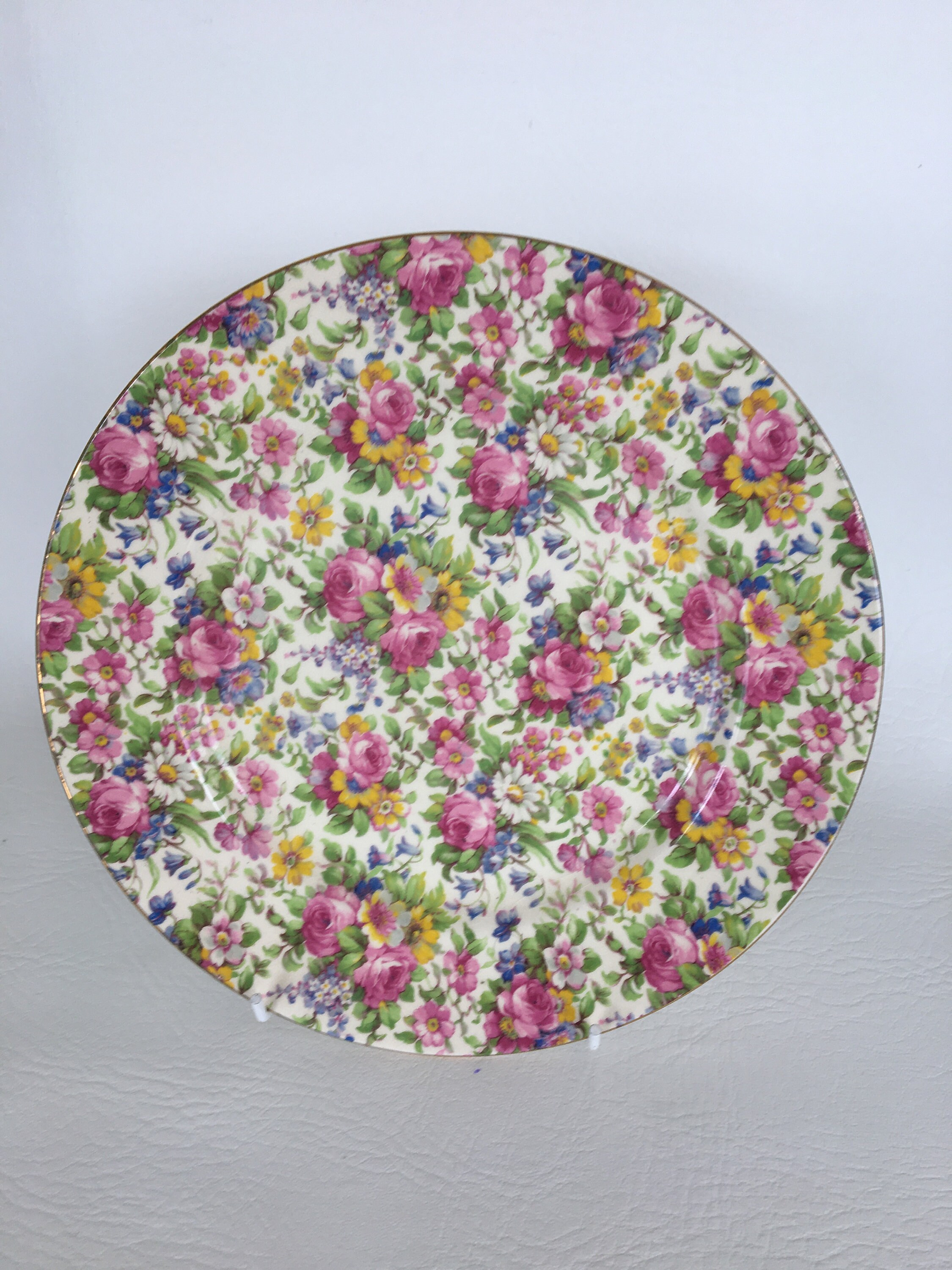 Royal Winton Summertime Chintz Cake/ Sandwich Plate 1950s Etsy