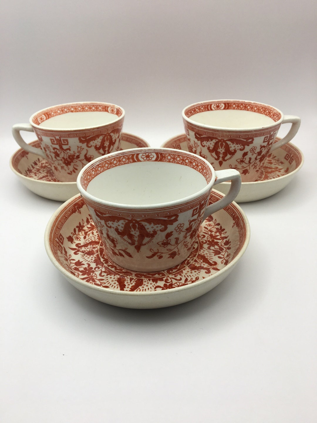 Antique Minton Tea Cups & Saucers Set of Three 1878 Highly Etsy