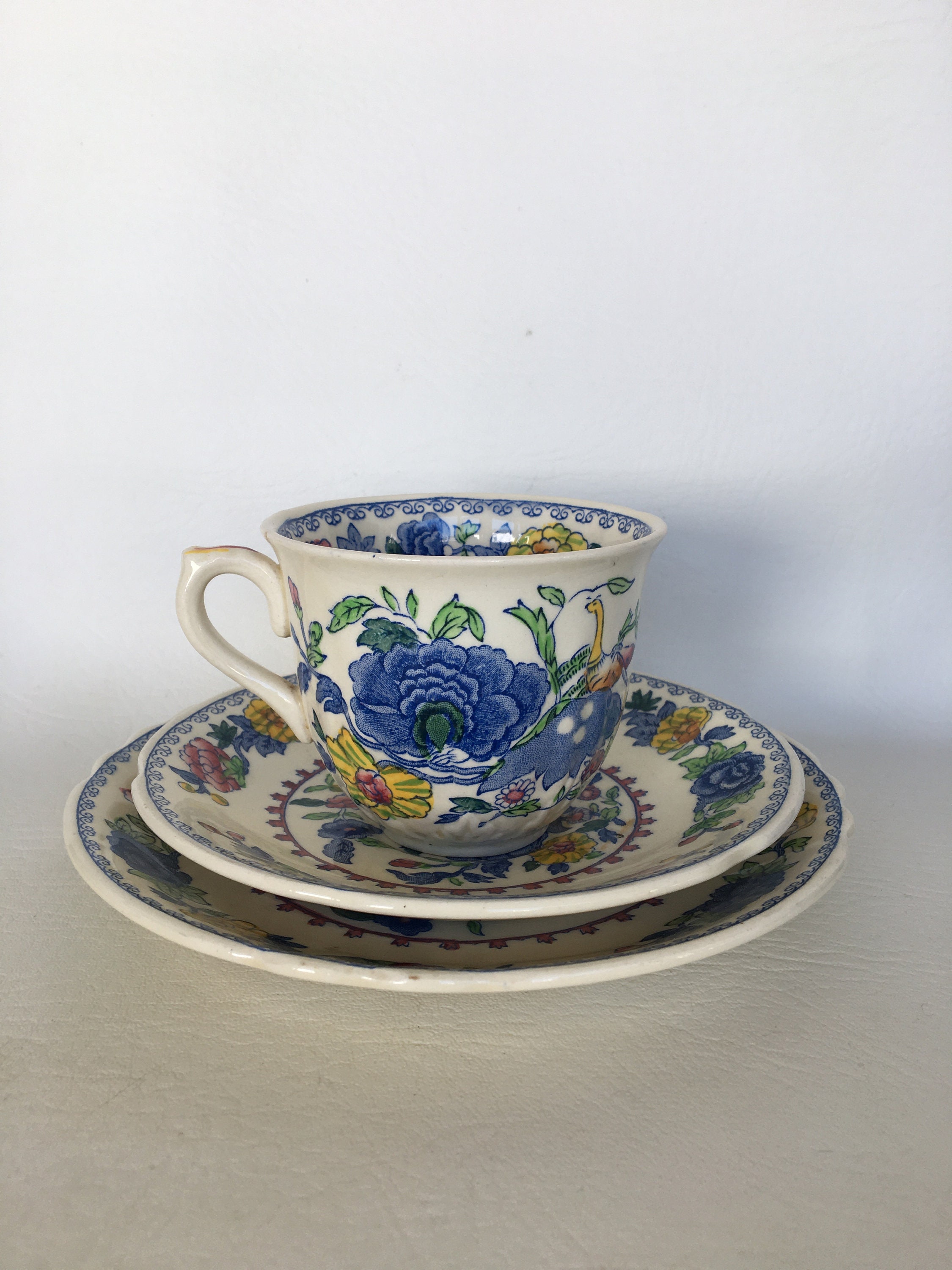 Vintage Masons Ironstone Tea Cup & Saucer Cake Plate Set Etsy