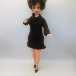 Vintage Sindy Doll MIE 1965 Coffee Time Sweater Dress Made in England Genuine Sindy Clothes (Ref 12S61) Sindy Doll Clothes, Barbie Dolls