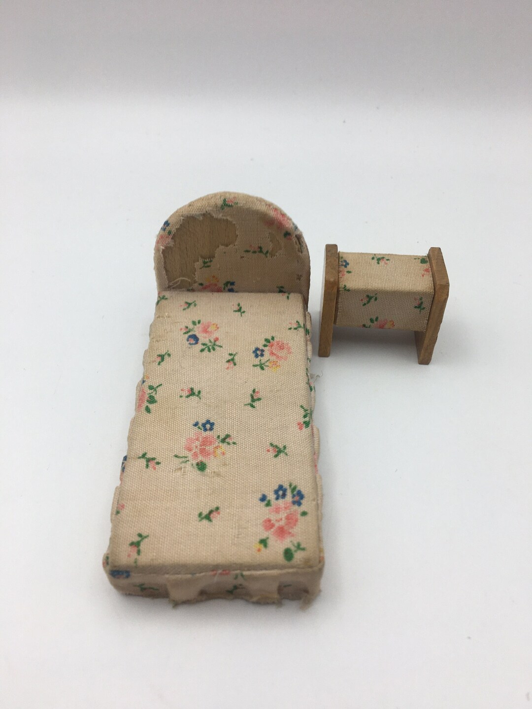Vintage Dol Toi Dolls House Single Bed & Stool Bedroom Etsy UK