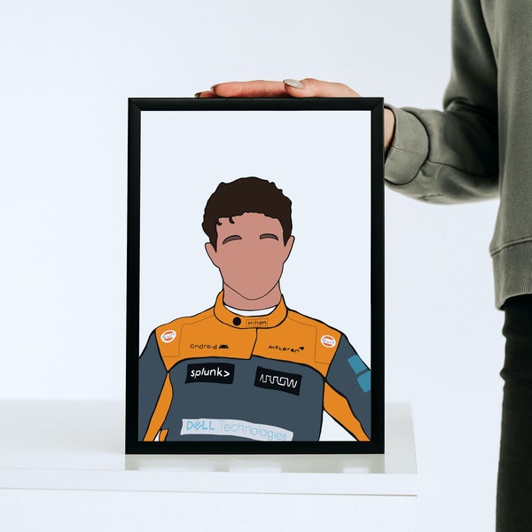 Lando Norris Formula 1 Printable Wall Art | Mclaren | F1 Illustration | Digital F1 Painting | F1 Poster | F1 Drivers | Carlos Sainz | LN4