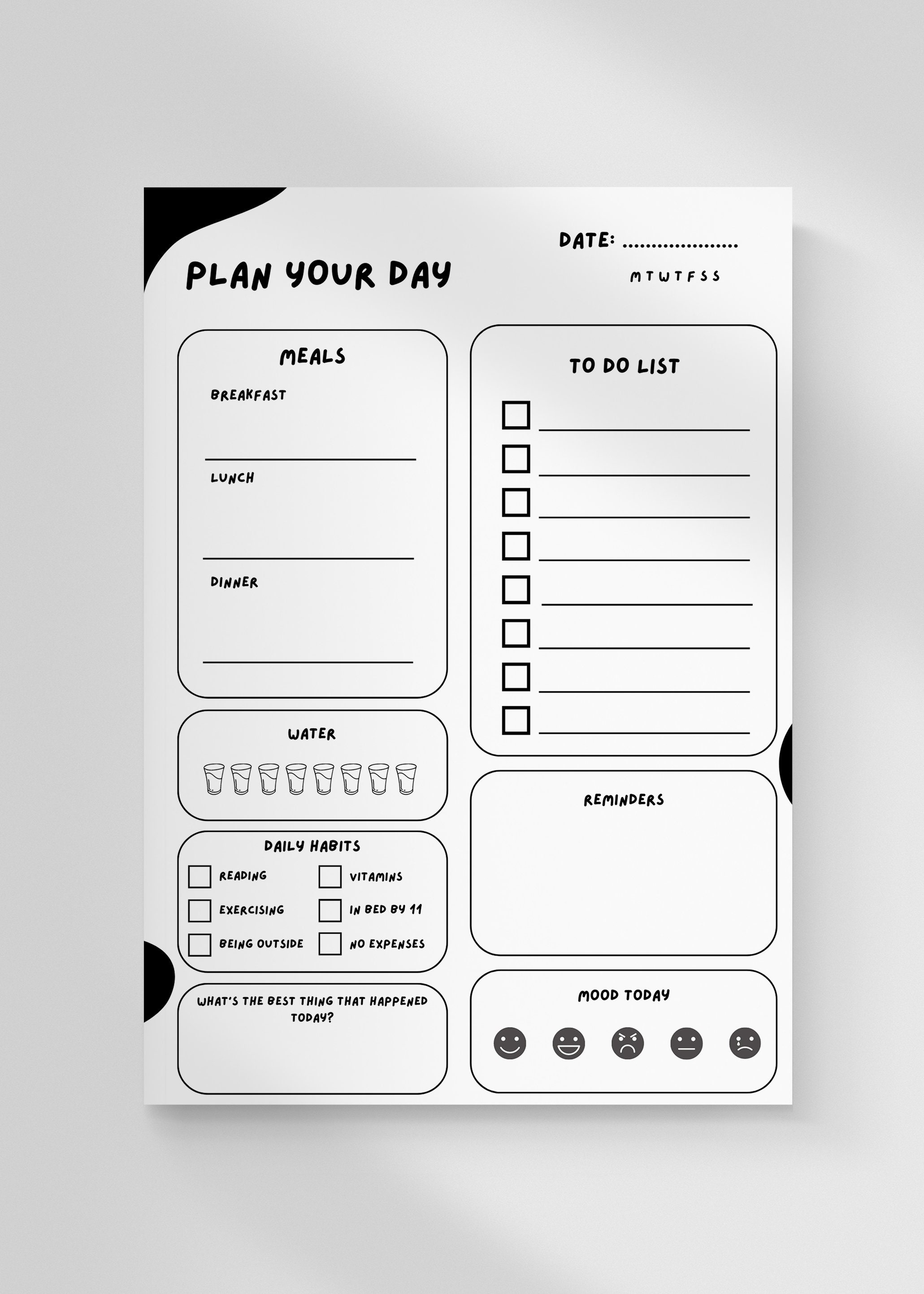 Daily Planner Printable | Habit Tracker | To-do List | Download and ...