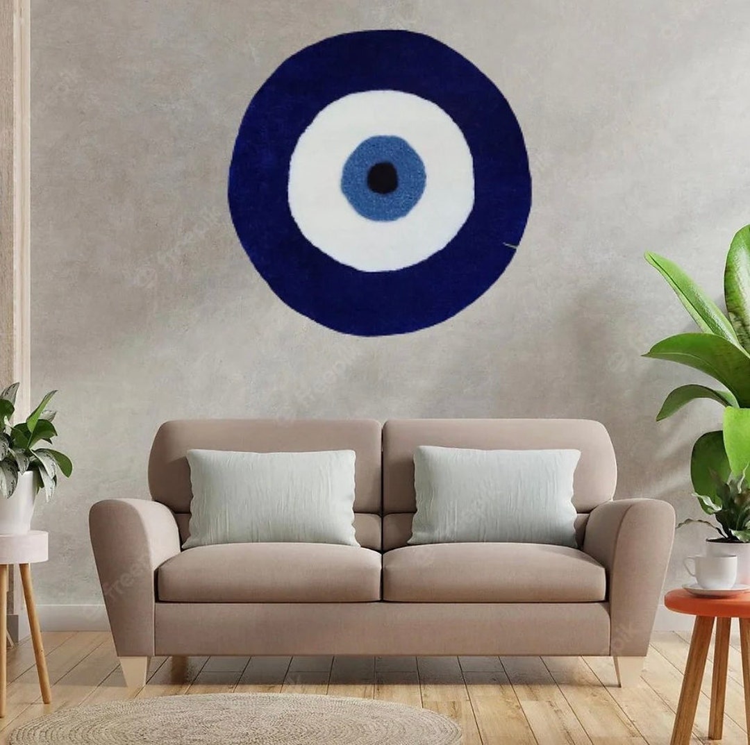 Handmade Custom Rug Evil Eye Rug Room Decor Handtufted Rug Etsy