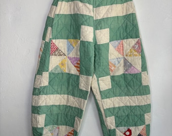 Vintage Mint Green Quilt Pants