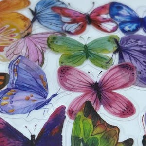 Lot de 20/40 stickers papillons colorés transparents, vinyle papillon arc-en-ciel de jardin, stickers papillons fantaisie transparents, stickers pour ordinateur portable