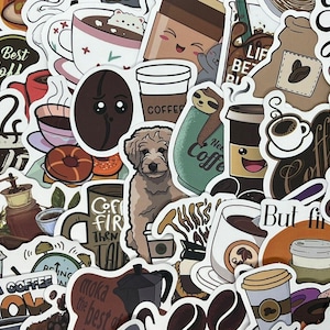 Vinyl Coffee Stickers, Kawaii Coffee Dog Decal, Caffeinate, Cafe,  Journal Supplies, Coffee Lover Stickers, Scrapbook Supplies