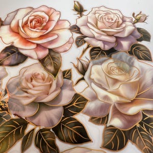 10 weiße Rose klar Aufkleber, Rose Aufkleber, Retro Blumen Kunst botanische Natur Aufkleber, wasserfestes Journal Scrapbook, Planer Aufkleber