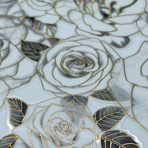 Adesivo trasparente grande a forma di rosa 10/20, adesivo a forma di rosa bianca, adesivo in vinile con motivo floreale botanico, adesivo per scrapbooking impermeabile, adesivo per planner