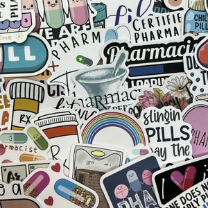 Stickers pharmacie et médecine en vinyle, Stickers pharmacie chimiste Chill Pills, cadeau pour les étudiants en pharmacie médicale, Stickers découpés